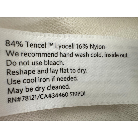 Eileen Fisher V-Neck Cardigan XL White Black Stripe Long-Sleeve Tencel Knit NWT - Picture 8 of 9